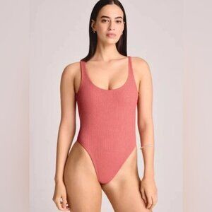 Vitamin A Women’s Terracotta Textured Scoop Neck One Piece Swimsuit Size XXL